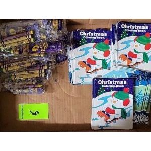 Lot of Halloween Crayons, Christmas Coloring Books